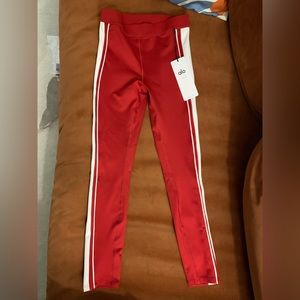 Alo Yoga Limited-Edition Airlift High-Waist 7/8 Car Club Legging in Red/White
